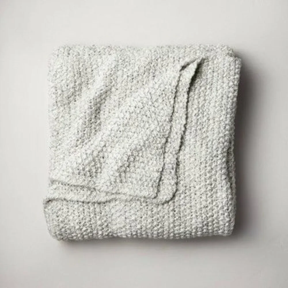 Casaluna Cream Waffle Knit Throw Blanket
